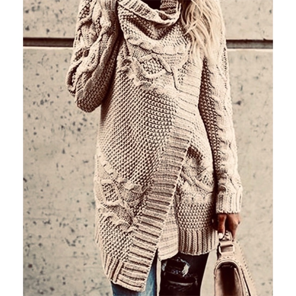 Cable Wrap Draped Cardigan Sweater - Picture 4 of 10